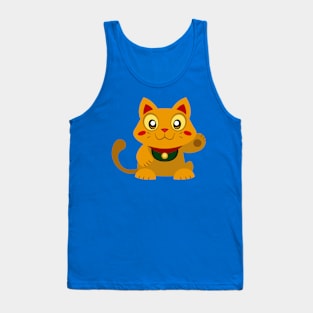 Gold Lucky Cat Tank Top